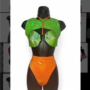 Green and Orange Holographic Set